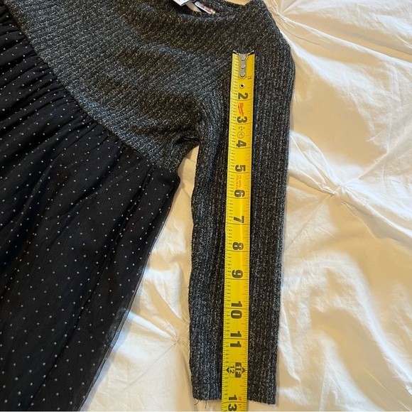 Zara| Kids Gray and Black Ribbed Tiered Fit, Long Sleeve Tutu Dress- Size 4-5 - Picture 10 of 10